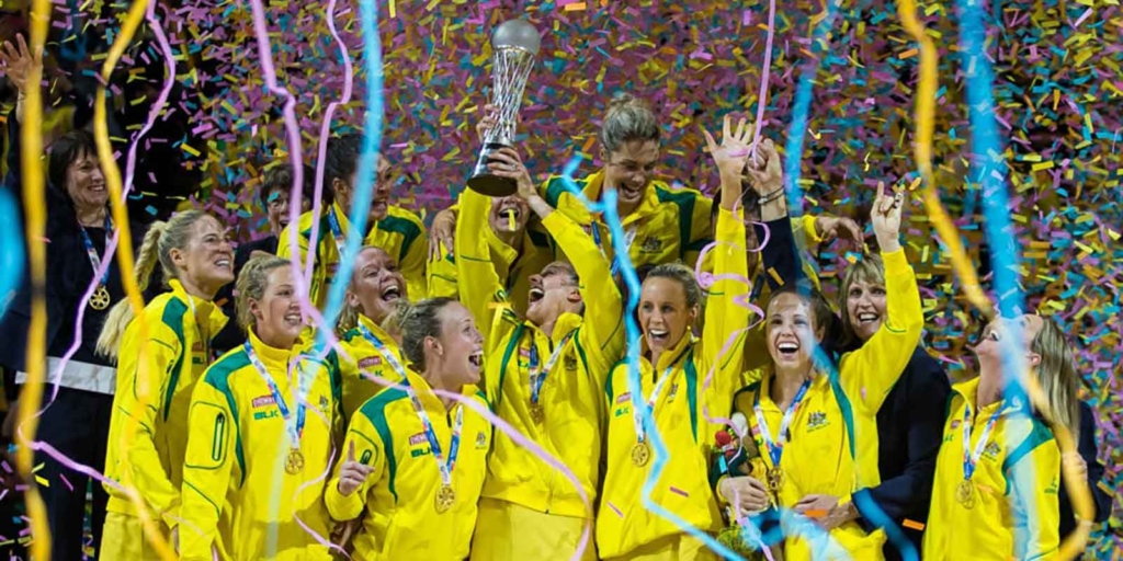 Australia lift the Netball World Cup at the 2015 event in Sydney