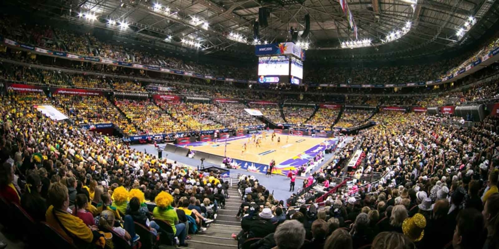 Birds eye view of the stadium of the Netball World Cup