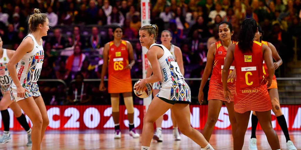 South Africa competing against Sri Lanka at the Netball World Cup 2023