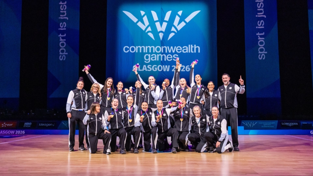 New Zealand at the medal ceremony of the 2026 Glasgow Commonwealth Games